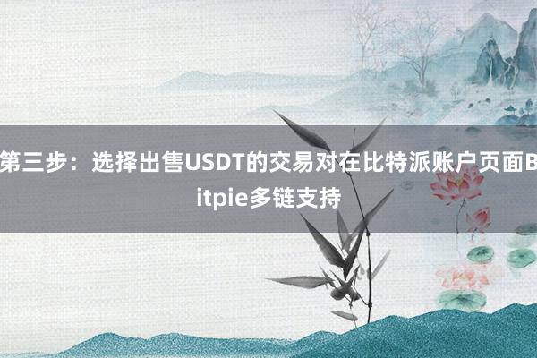 第三步：选择出售USDT的交易对在比特派账户页面Bitpie多链支持