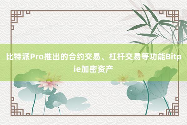 比特派Pro推出的合约交易、杠杆交易等功能Bitpie加密资产