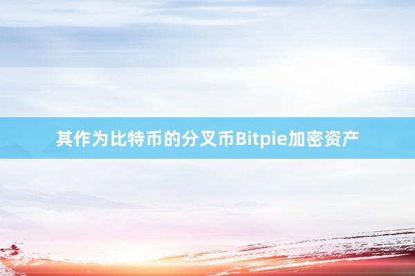 其作为比特币的分叉币Bitpie加密资产