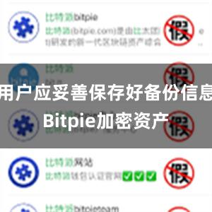 用户应妥善保存好备份信息Bitpie加密资产