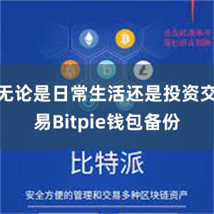 无论是日常生活还是投资交易Bitpie钱包备份