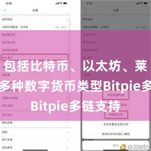 包括比特币、以太坊、莱特币等多种数字货币类型Bitpie多链支持